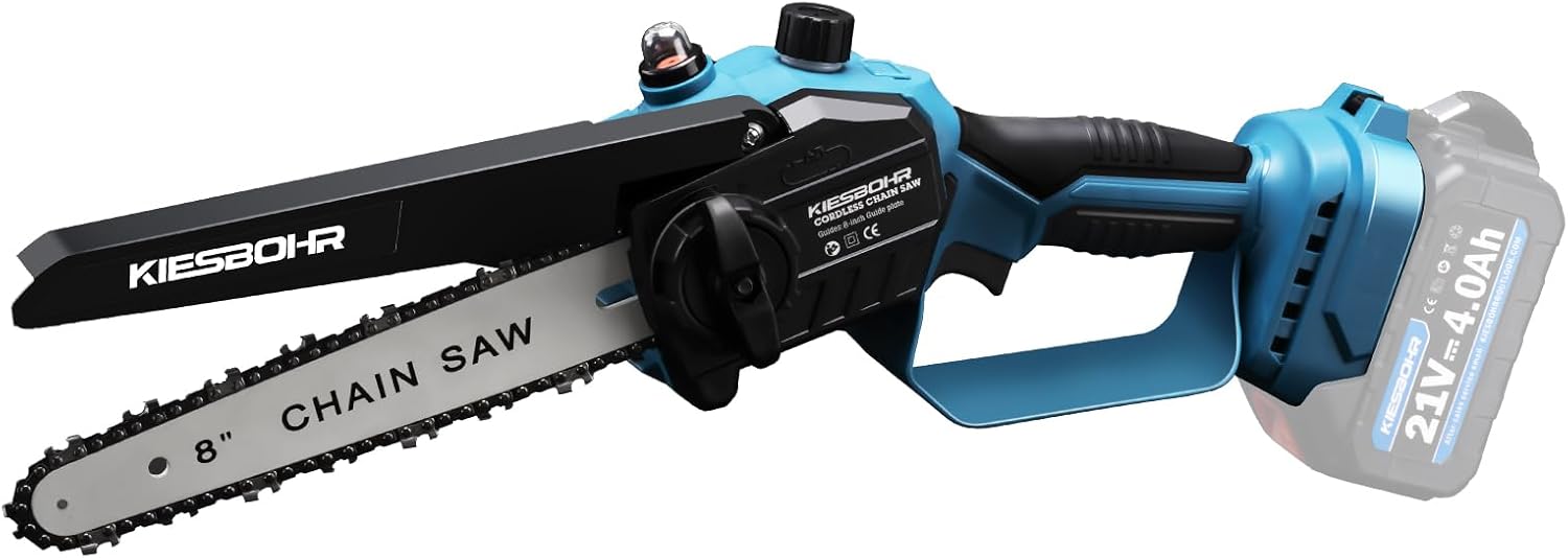 KIESBOHR Trononneuse sans balais 6 pouces avec lubrification améliorée de la chane, compatible avec la batterie Makita 18V(sans batterie ni chargeur)
