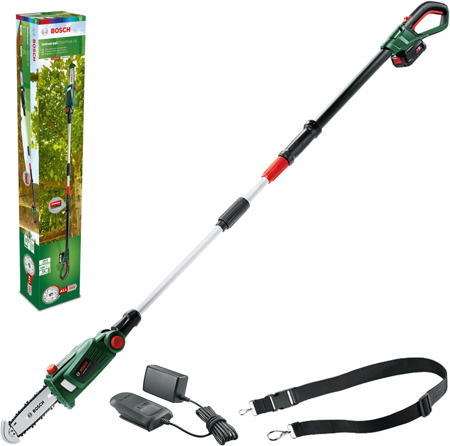 Tronçonneuse télescopique sans fil Bosch Home and Garden 06008B3170 Home and Garden UniversalChainPole 18 avec batterie lithium-ion 18 V