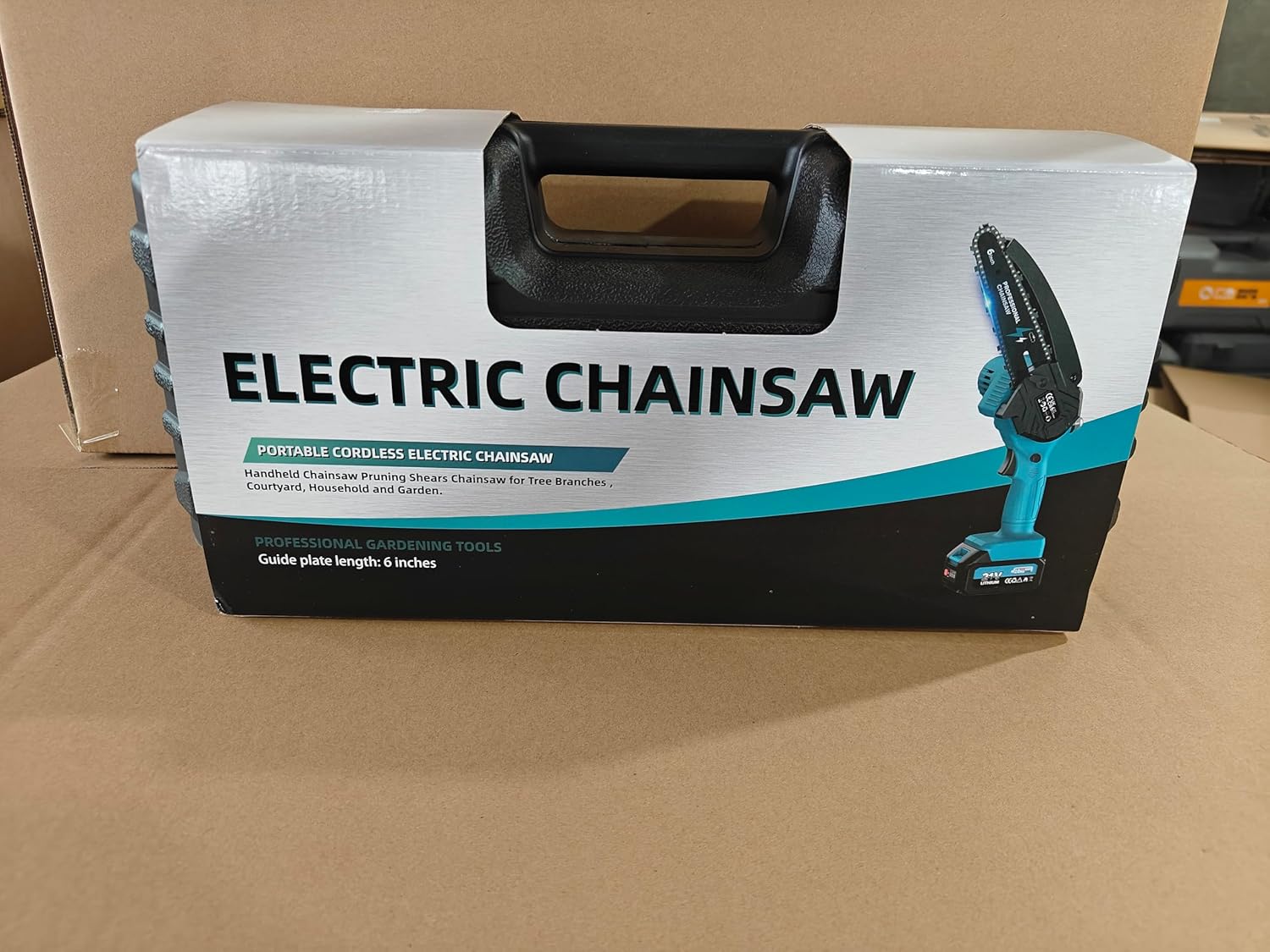 Mini Tronconneuse a Batterie, Tronconneuse Electrique Sans Fil de 6 Pouces 8000mAh avec Graisseur Automatique, Elagueuse Batterie pour l'élagage le Jardin Projets DIY