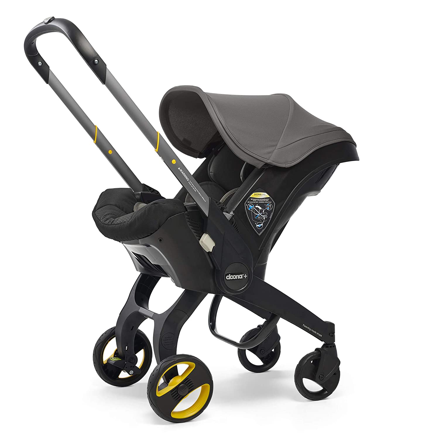 Doona Infant Car Seat & Latch Base - Car Seat to Stroller in Seconds - Greyhound, US Version