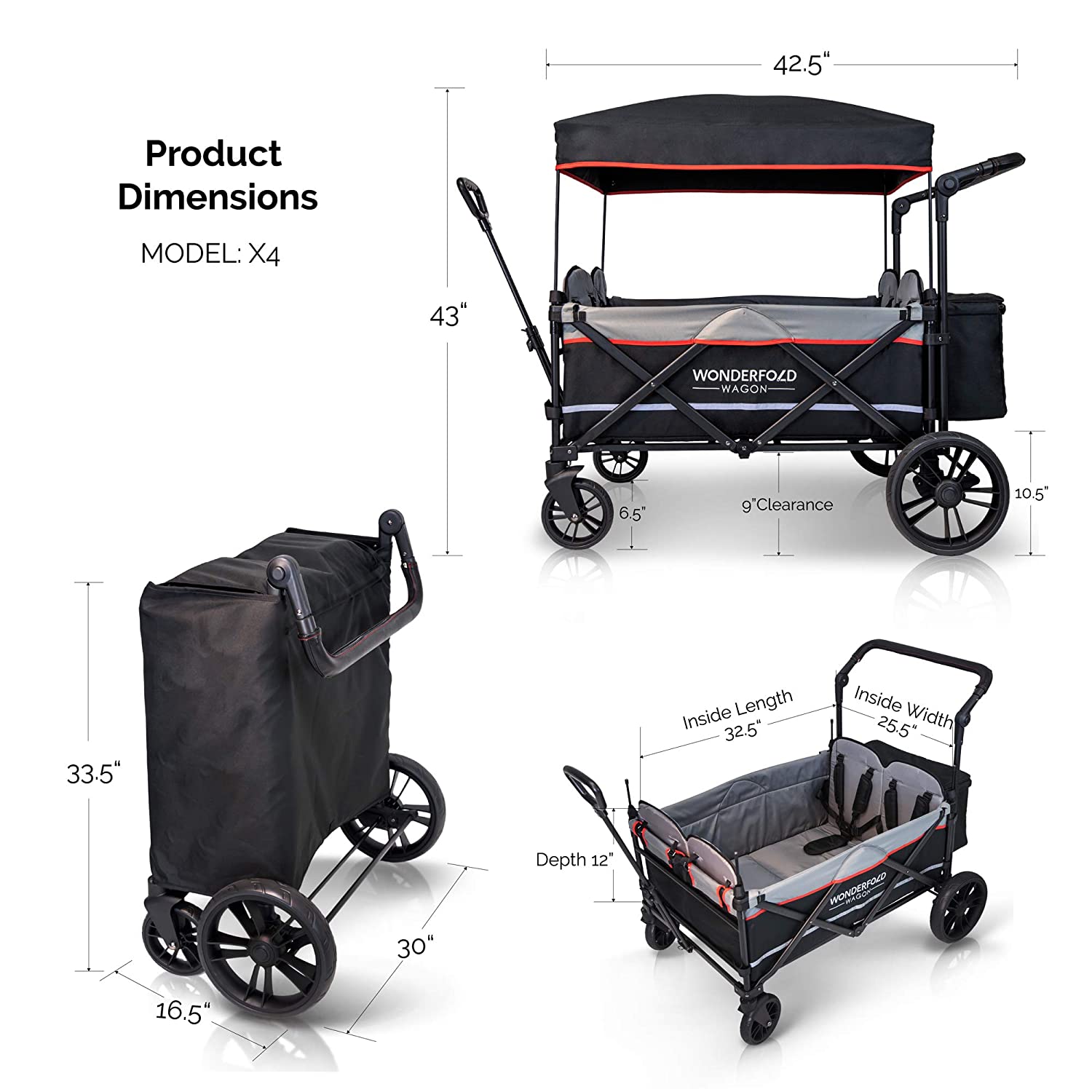 X4M Push + Pull Stroller Wagon