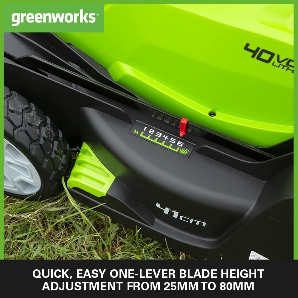 Tondeuse à gazon sans fil Greenworks G40LM41K2X pour pelouses jusqu'à 500 m
