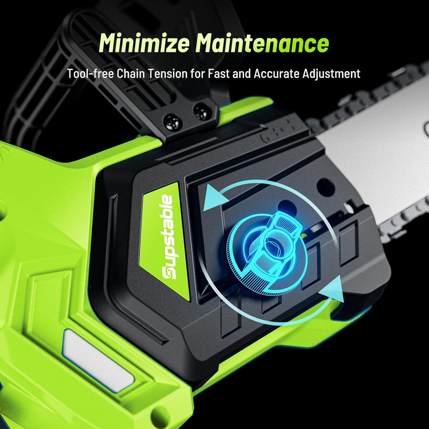 Supstable Mini Trononneuse à Batterie 6 et 8 Pouces, 8000mAh Trononneuse lectrique 900W Sans Fil, D'huile Automatique & Tension de Chane Sans Outil, Compatible avec Makita 18V
