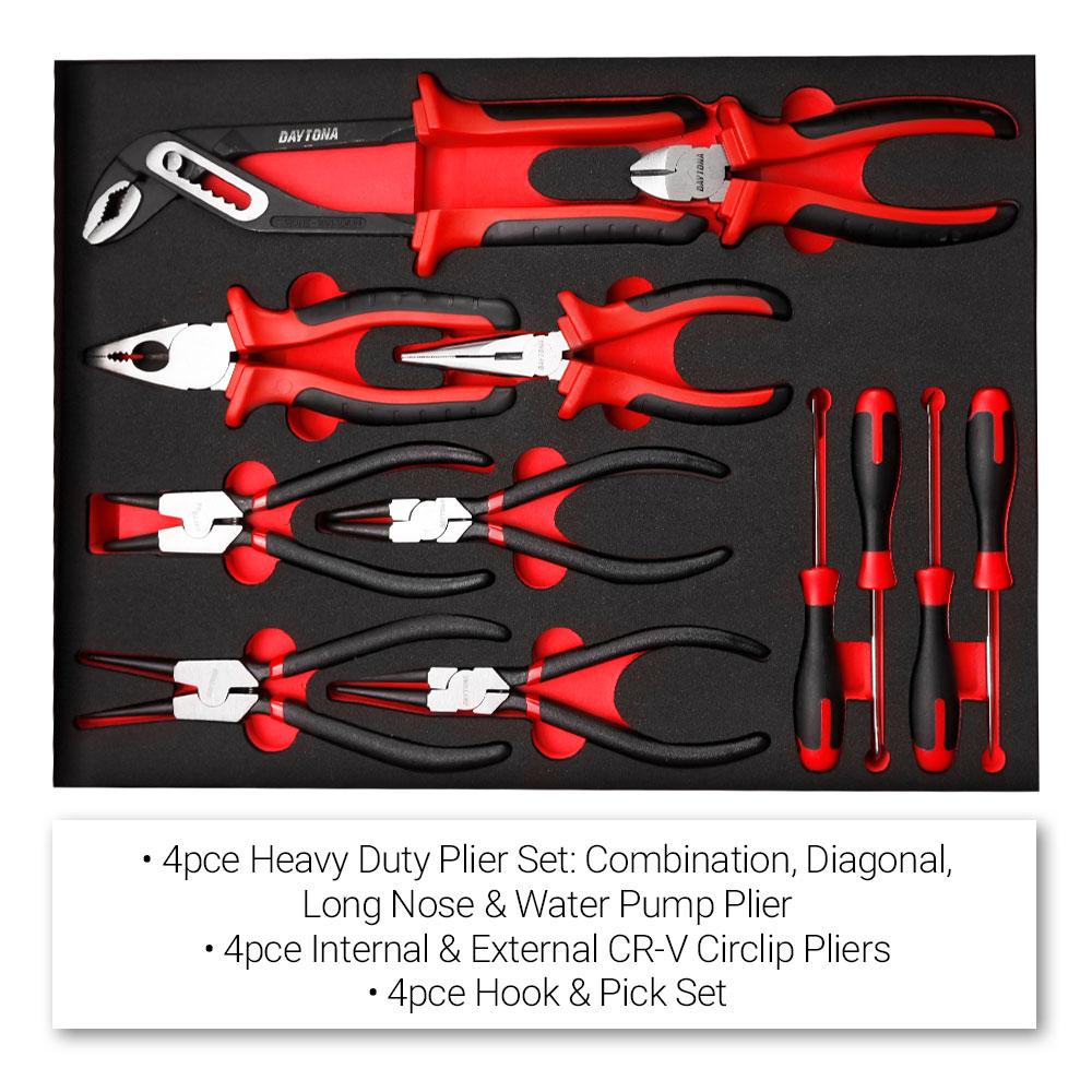 Daytona 655 Piece  Mechanical Tool Set with 43 12 Drawer Red Roller Cabinet
