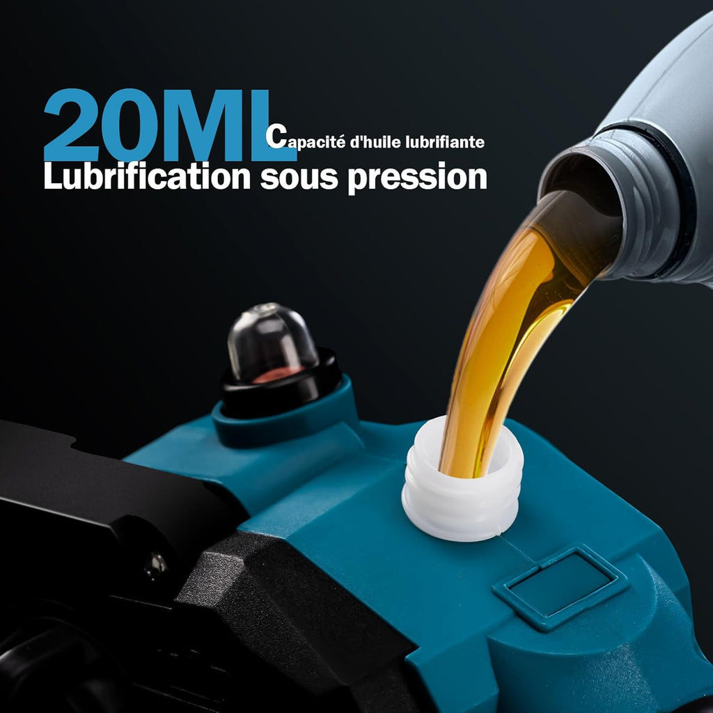 KIESBOHR Trononneuse sans balais 6 pouces avec lubrification améliorée de la chane, compatible avec la batterie Makita 18V（sans batterie ni chargeur）
