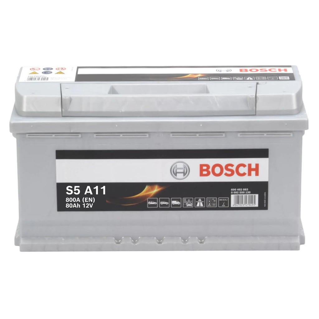 Bosch S5 A11 Batterie Auto 80 A/h - 800 A - Batterie 12 V, AGM Plomb-acide pour Véhicules avec Système Start/Stop, (-) (+), 315 x 175 x 190 mm - Pour Véhicules avec Récupération d'Énergie au Freinage