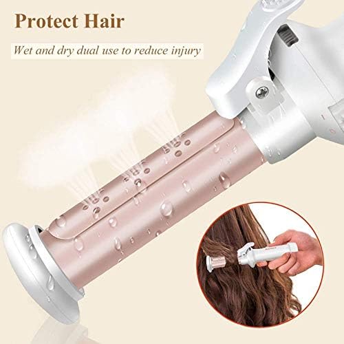 KKMNDE Fer à friser sans Fil, Baguette à friser en céramique de 1 Pouce, Mini bigoudi Professionnel 2 en 1 pour Boucles lches, Rechargeable par USB, Portable