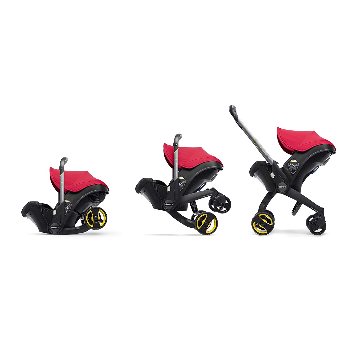 Doona Infant Car Seat & Latch Base - Car Seat to Stroller in Seconds - Flame Red, US Version