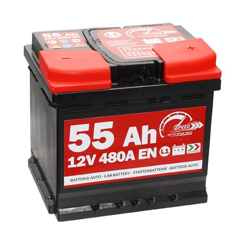 SMC 7903430 L155 Speed - Batterie de voiture d’origine, 12 V 55 Ah 480 A, avec pôle positif à droite