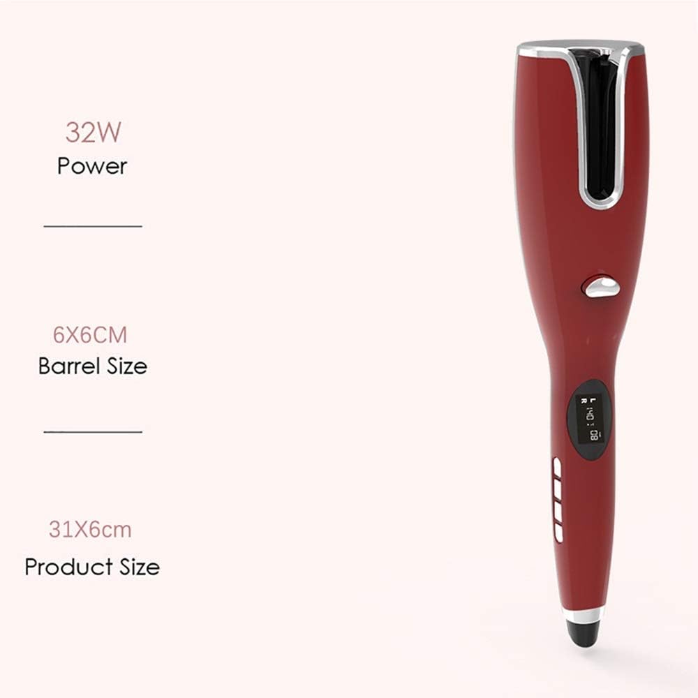 KKMNDE Fer à friser entièrement Automatique avec écran LCD, Fer à friser Professionnel Rapide, Outil de Coiffure, bigoudis à air, Fer à Cheveux Pratique (Couleur : Gris) (D)
