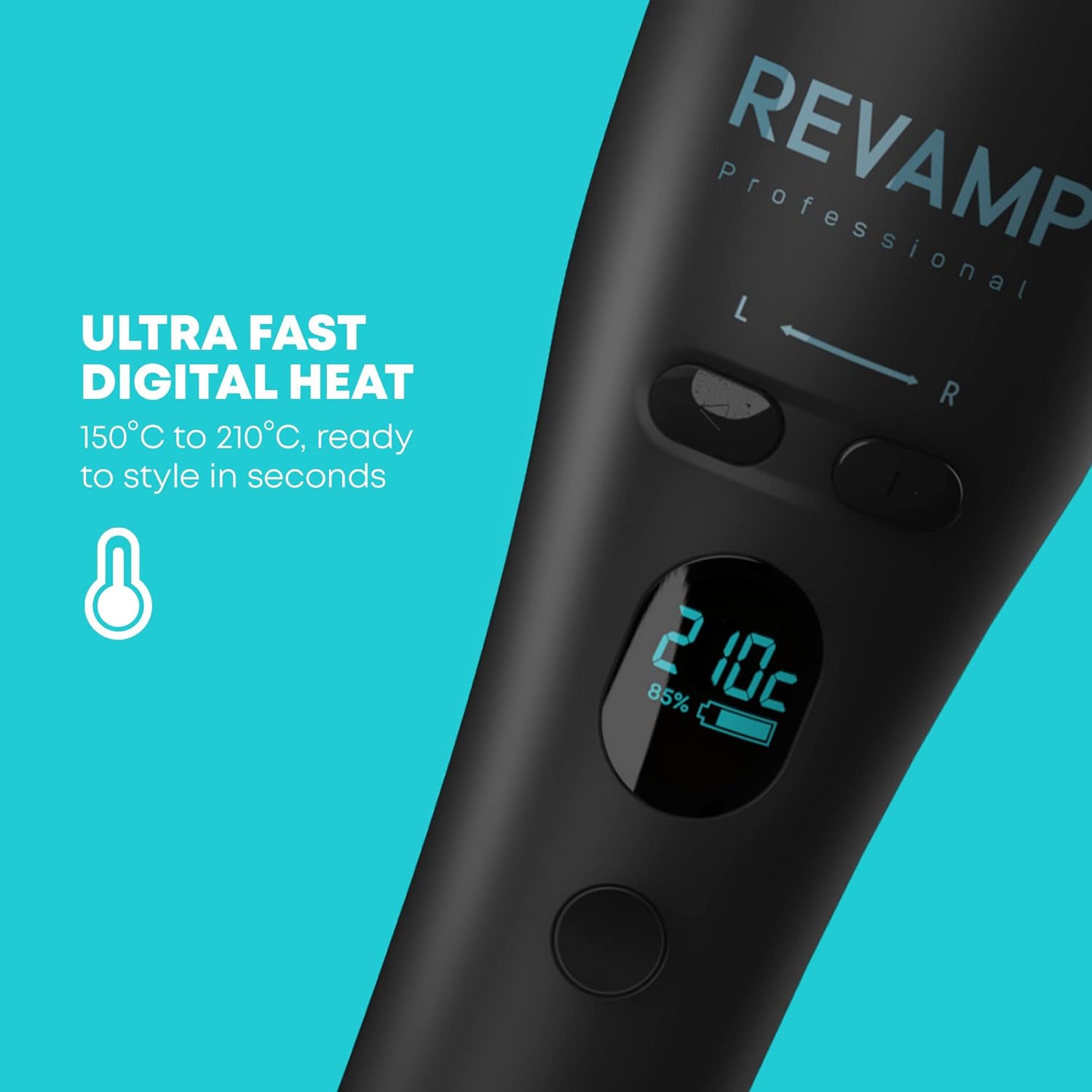Revamp Friseur Rotatif Automatique iGen Progloss Sans Fil Hollywood Curl - Friseurs Automatiques Effet Ondulé, Cheveux Bouclés Soyeux, Fer à Friser à Options Chauffage Variables
