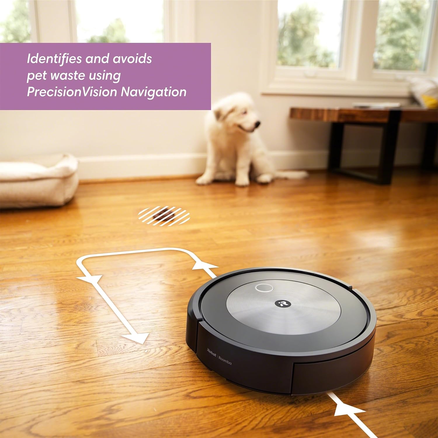 iRobot Roomba j7+ Wi-Fi enabled robot vacuum cleaner with automatic suction station