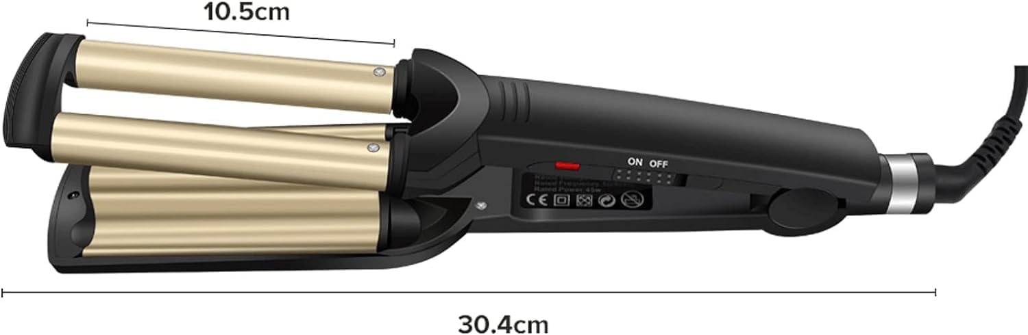 KKMNDE Baguettes à friser Les Cheveux, Styler Les Cheveux, Outils de Coiffure, bigoudis électriques, Outils Professionnels pour Cheveux, Fer à friser en céramique Triple Baril