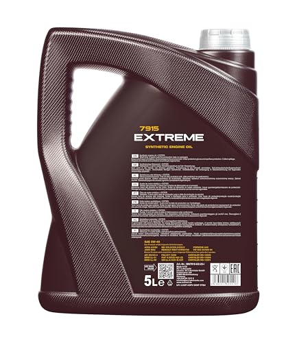 Mannol - 7915 Extreme Huile Moteur synthétique - 5W40 - ACEA A3/B4 - API SN/CH-4 - 5 l, Jaune/brun