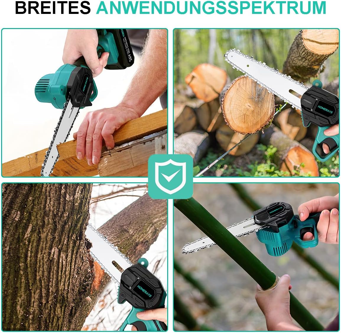Mini Trononneuse a Batterie 4000mAh, 8 &amp; 6 Pouces Lubrificateur Automatique et électrique Trononneuse 2 * 2000mAh brushless Elagueur, Pour La Coupe Du Bois, Branches, L'élagage, La Cour, Jardin