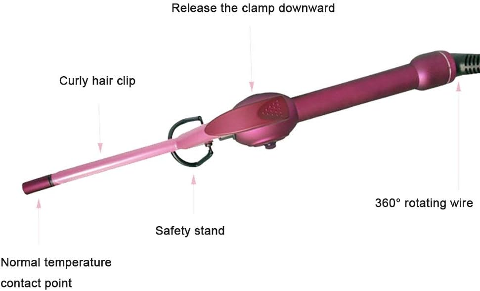 KKMNDE Bigoudi 9mm Baguette de Fer à friser en céramique pour Hommes/Femmes Cheveux Courts/Longs Petit Baril Fer à sertir avec 6 réglages de température
