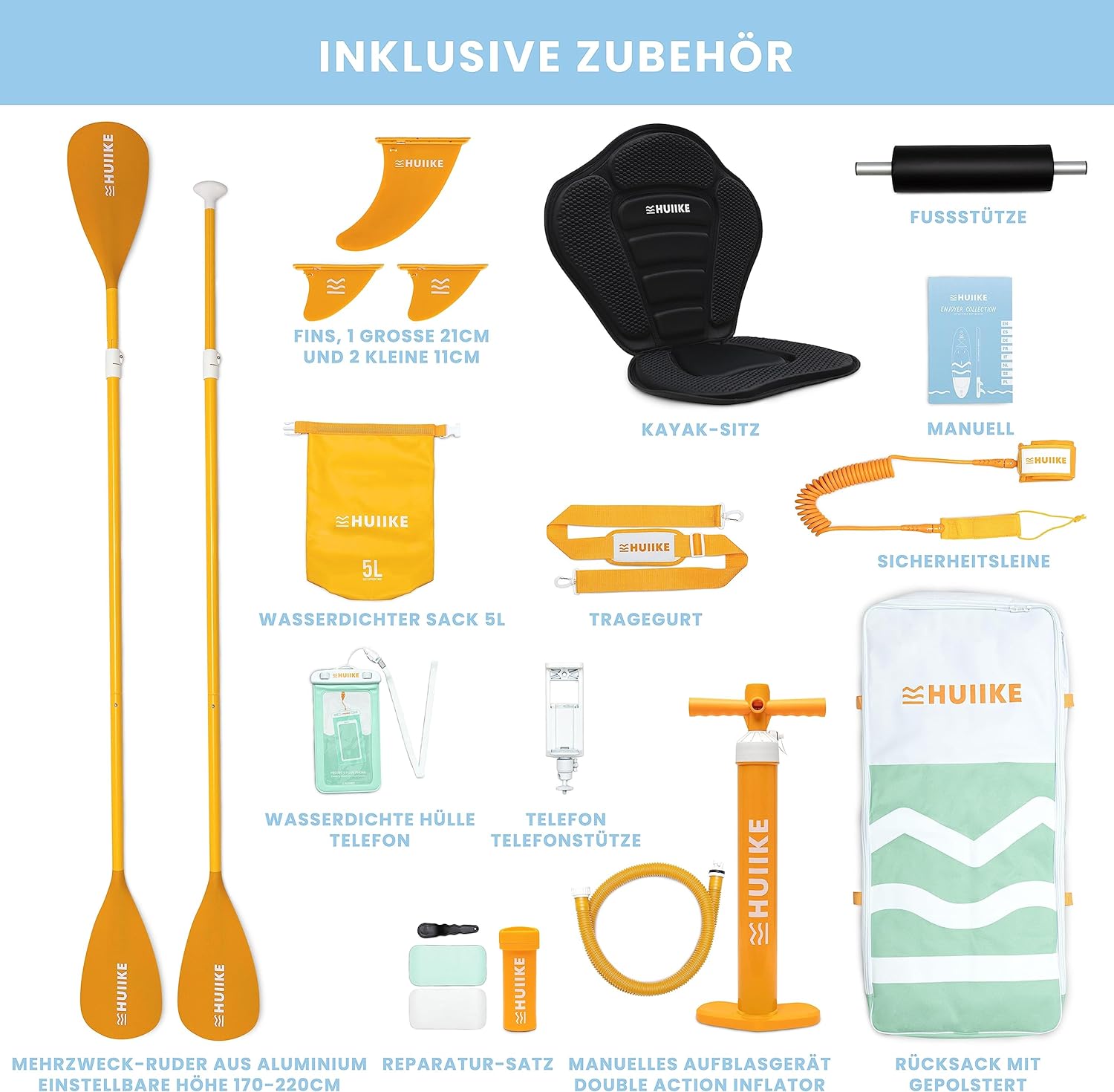 Stand Up Paddling Board High Quality Accessories - HUIIKE
