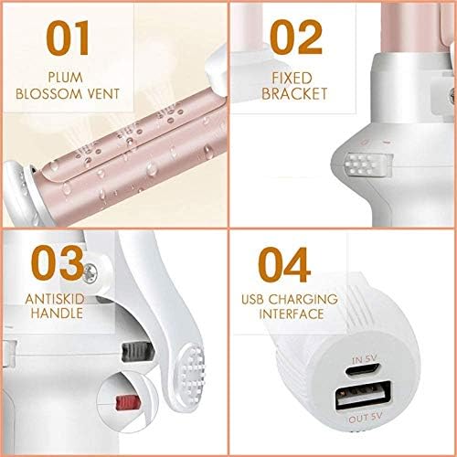 KKMNDE Fer à friser sans Fil, Baguette à friser en céramique de 1 Pouce, Mini bigoudi Professionnel 2 en 1 pour Boucles lches, Rechargeable par USB, Portable