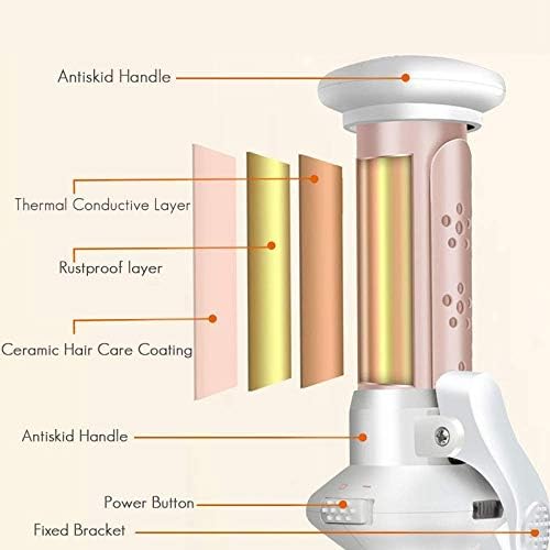 KKMNDE Fer à friser sans Fil, Baguette à friser en céramique de 1 Pouce, Mini bigoudi Professionnel 2 en 1 pour Boucles lches, Rechargeable par USB, Portable