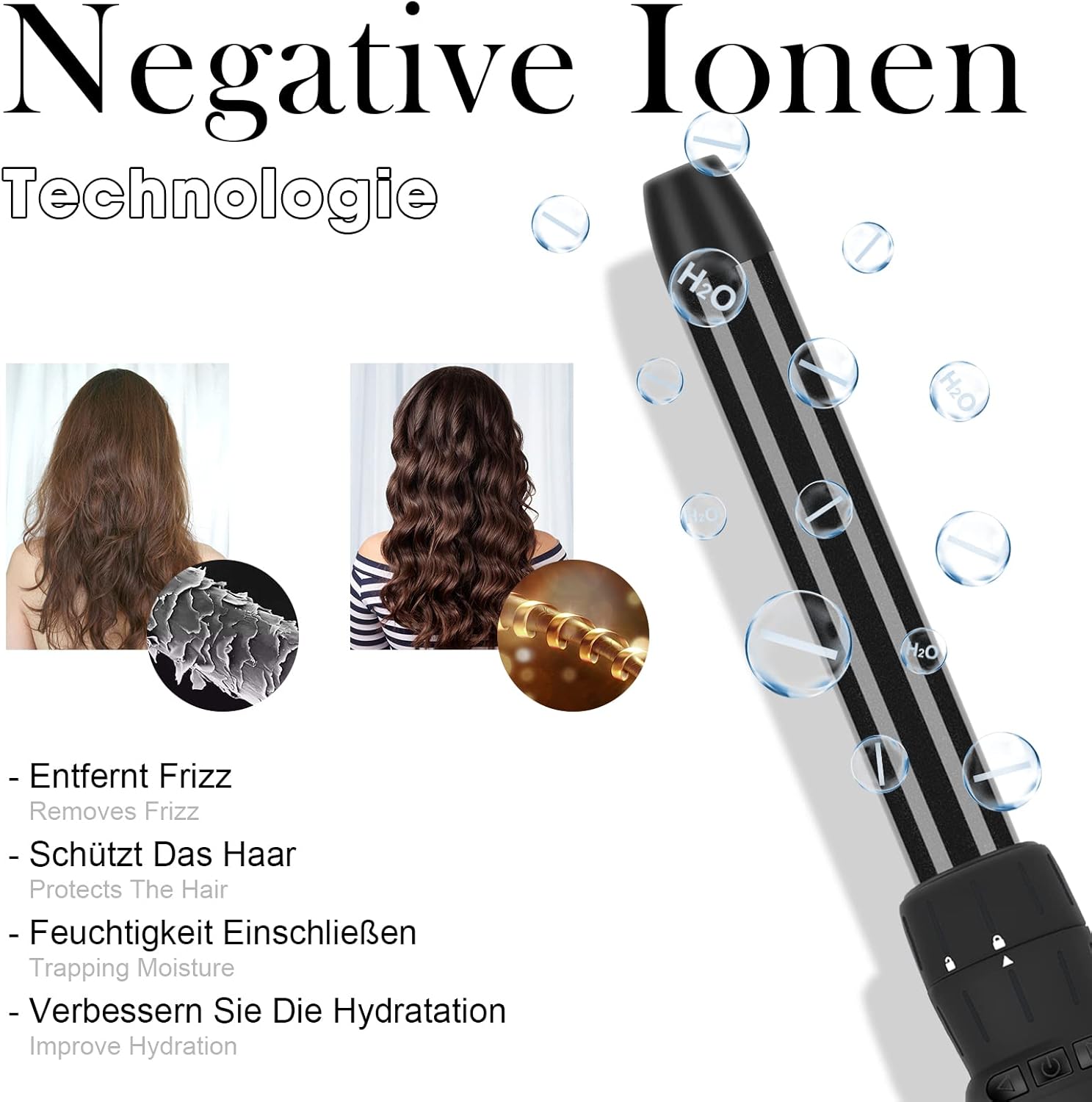 Fer a Boucler 7 En 1, Parwin Pro Beauty Boucleur a Cheveux, Professionnel Appareils Et Outils De Coiffure, Fer a Friser en Céramique avec 7 Baguettes Chauffantes, 100-230℃, cran LCD