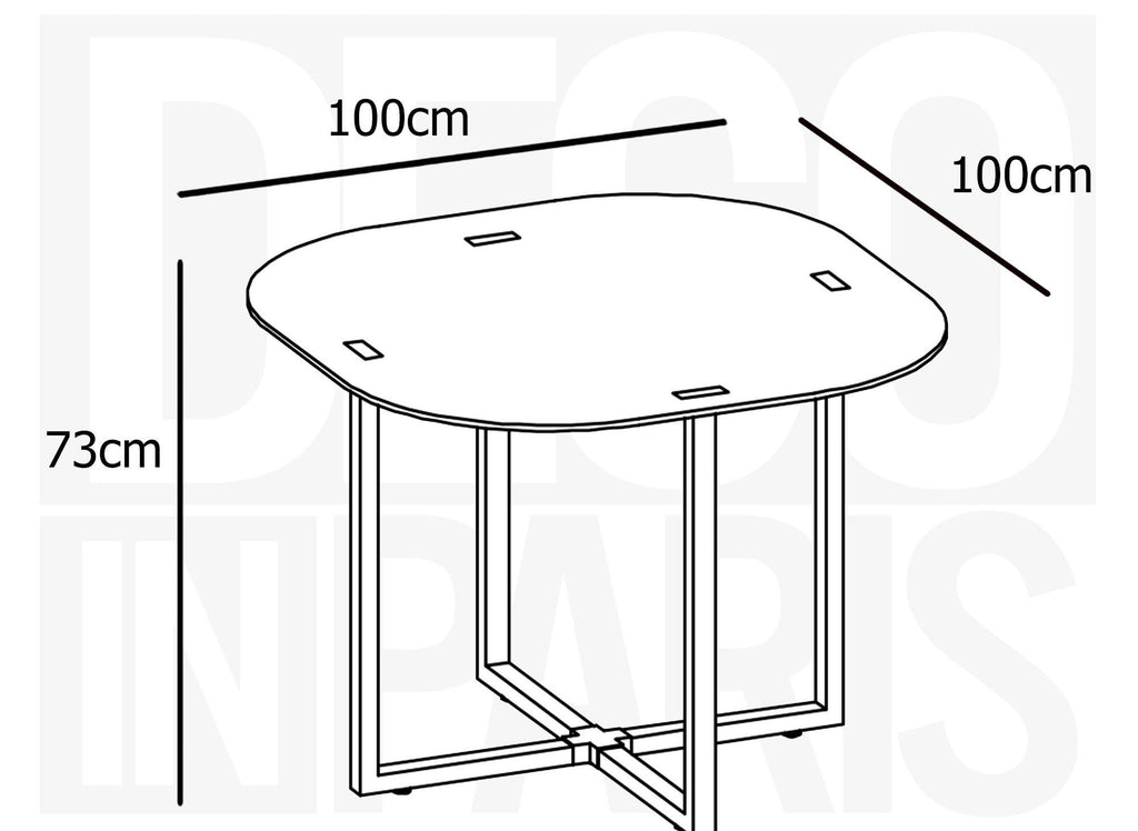 FLEN Ensemble table + 4 chaises encastrables beige FLEN