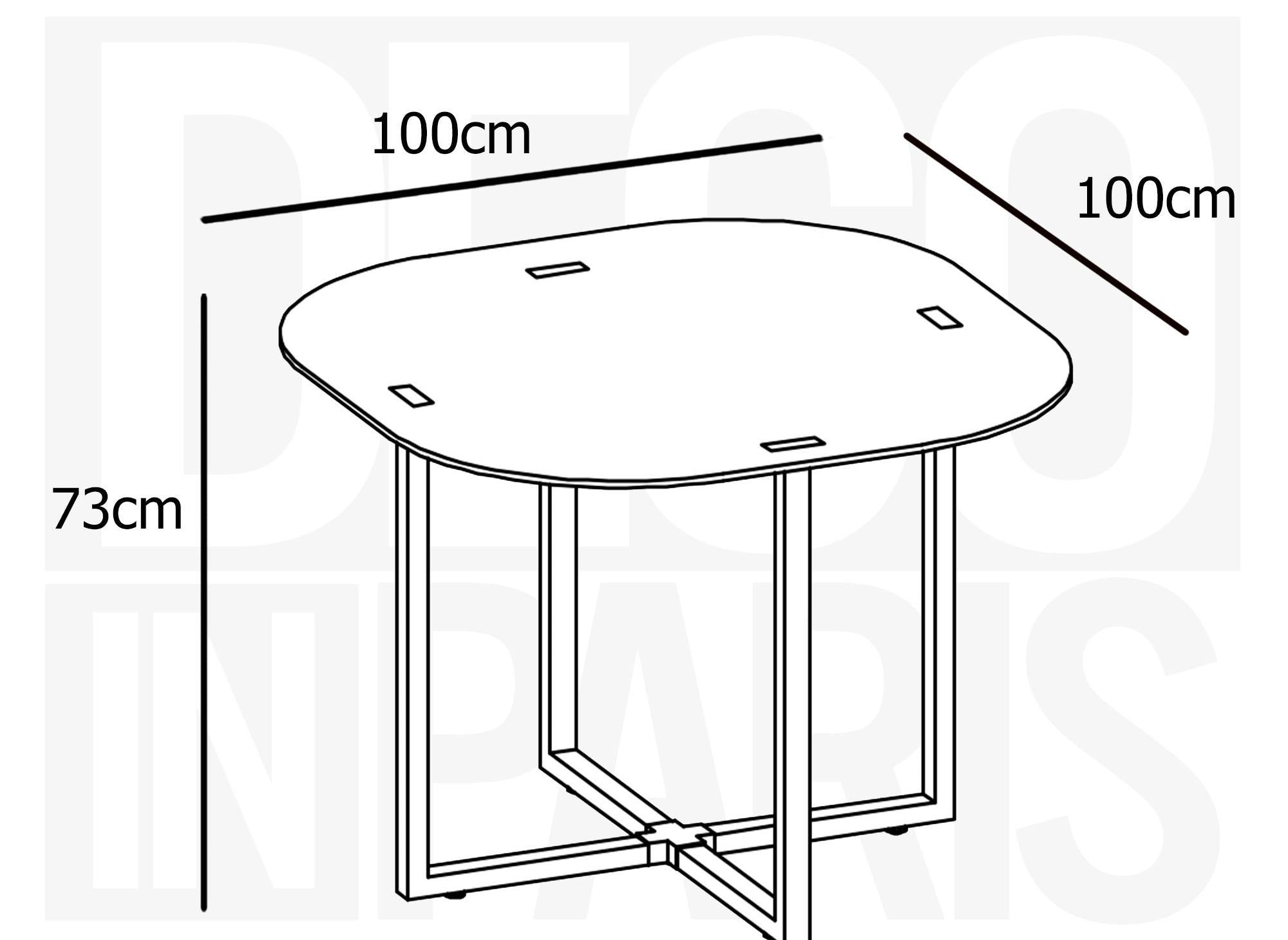 FLEN Ensemble table + 4 chaises encastrables beige FLEN
