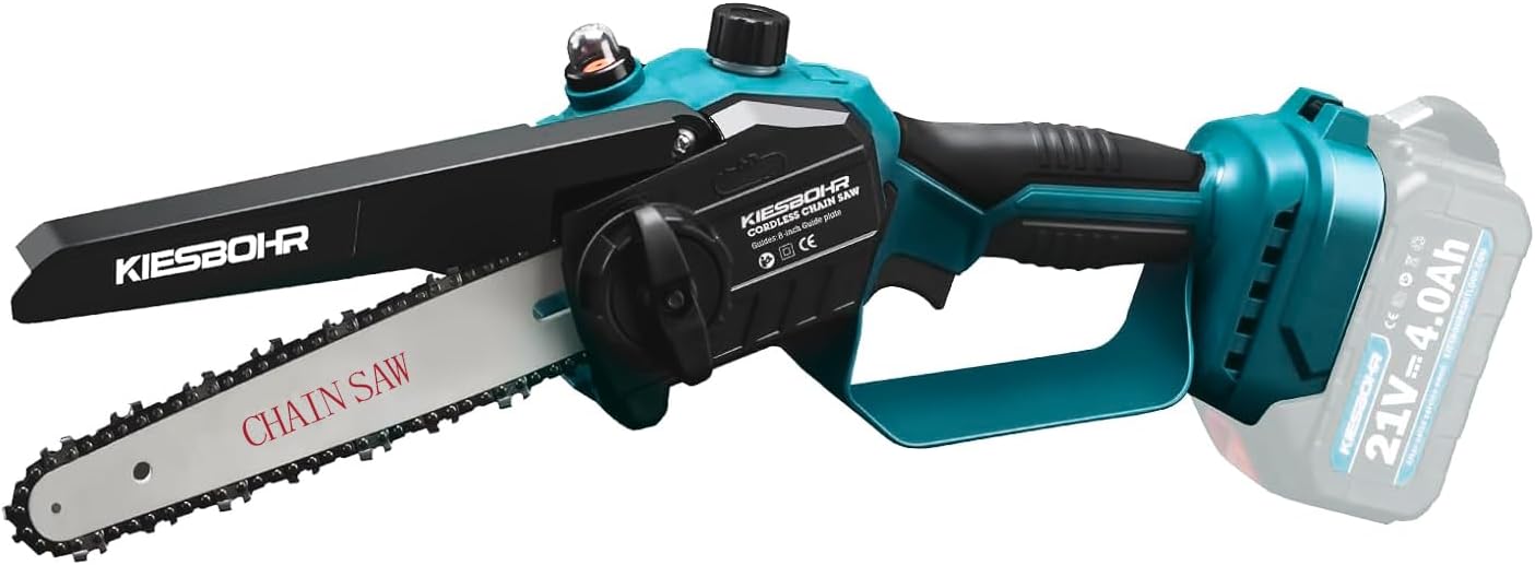 KIESBOHR Trononneuse sans balais 6 pouces avec lubrification améliorée de la chane, compatible avec la batterie Makita 18V（sans batterie ni chargeur）