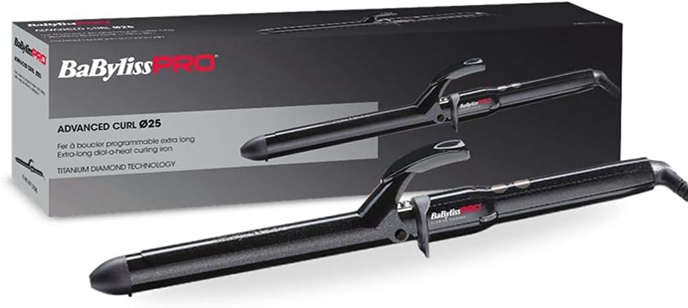 BaByliss PRO BAB2473TDE - Fer à Boucler Professionnel 25 mm - Boucleur Advanced Curl - Titanium Diamond - Boucles Naturelles