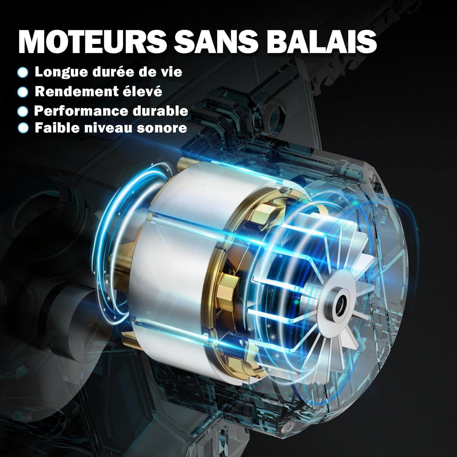 KIESBOHR Trononneuse sans balais 6 pouces avec lubrification améliorée de la chane, compatible avec la batterie Makita 18V（sans batterie ni chargeur）