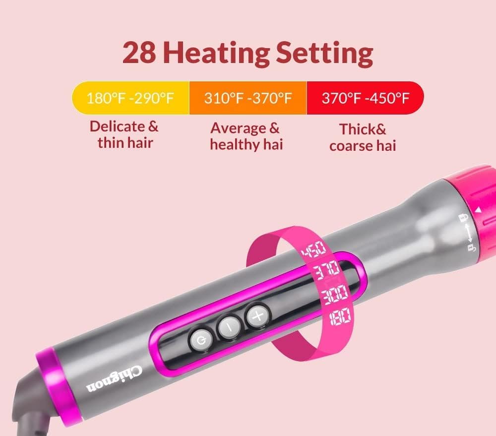 KKMNDE Ensemble de Baguettes de Fer à friser 5 en 1, Rouleaux pour bigoudis, Pinces à friser à Chauffage instantané avec réglage de la température et de l'écran LCD