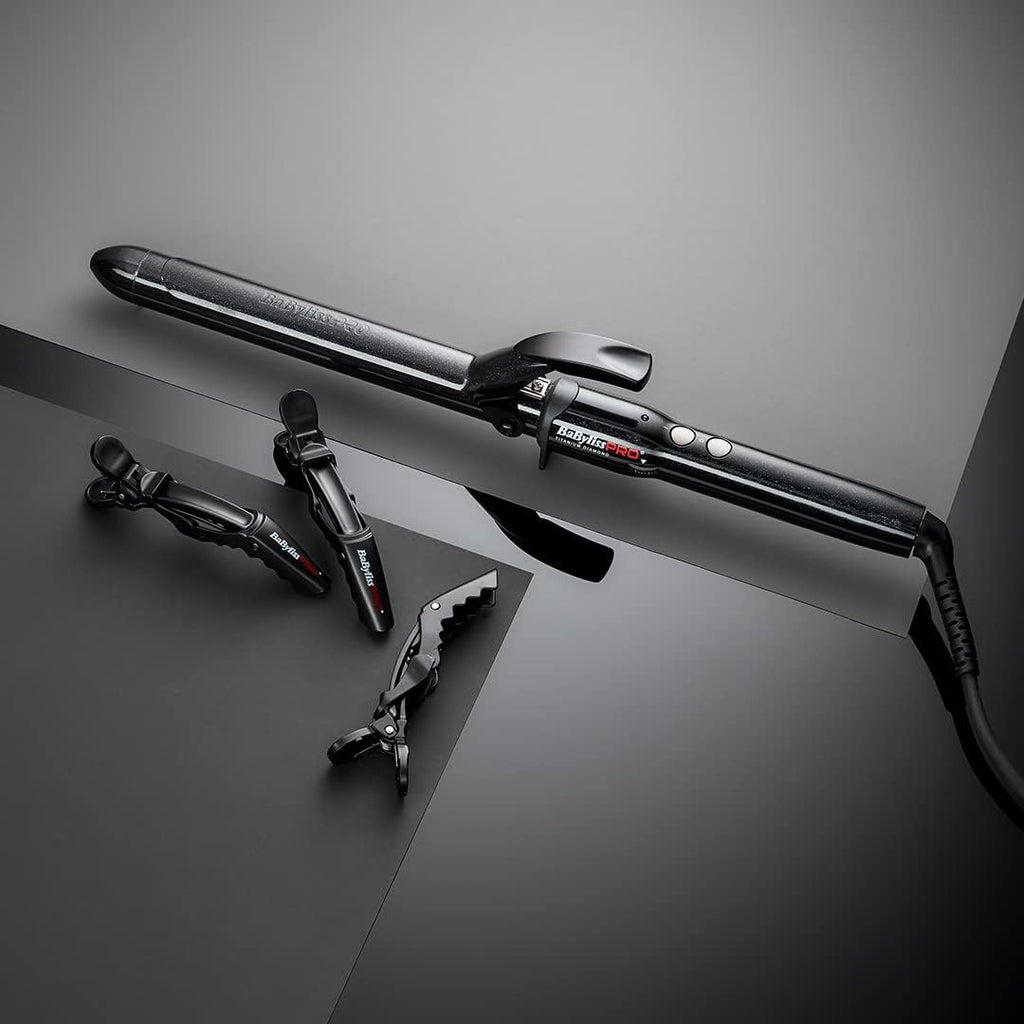 BaByliss PRO BAB2473TDE - Fer à Boucler Professionnel 25 mm - Boucleur Advanced Curl - Titanium Diamond - Boucles Naturelles
