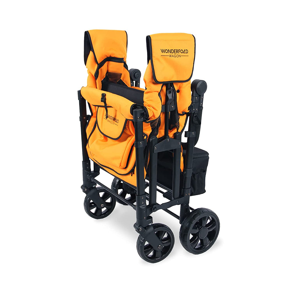 W0NDERF0LD W4 Elite Quad Stroller Wagon Featuring 4 Face-to-Face Seats