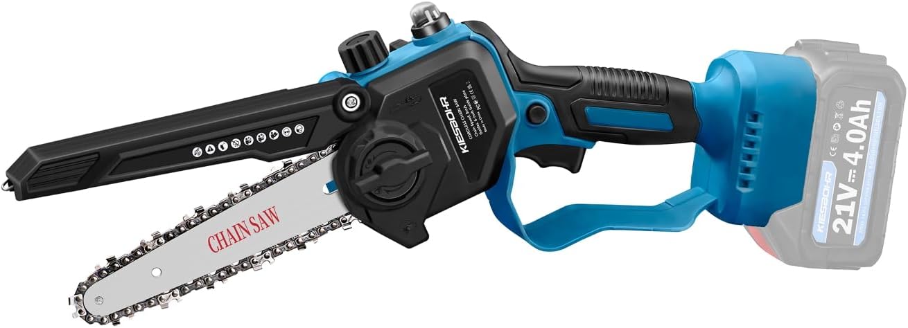 KIESBOHR Trononneuse sans balais 6 pouces avec lubrification améliorée de la chane, compatible avec la batterie Makita 18V（sans batterie ni chargeur）