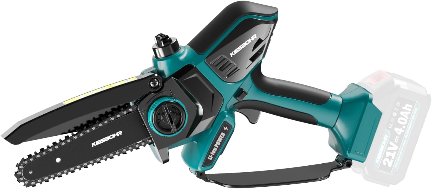 KIESBOHR Trononneuse sans balais 6 pouces avec lubrification améliorée de la chane, compatible avec la batterie Makita 18V（sans batterie ni chargeur）