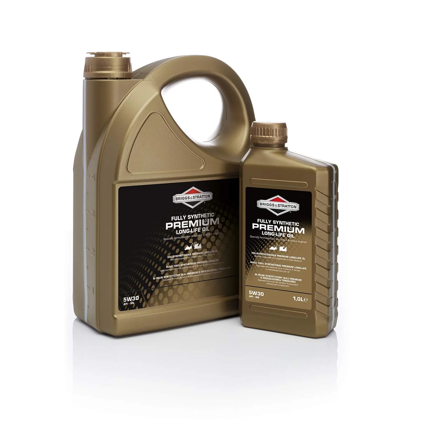 Briggs & Stratton 100009S 4-Stroke 5W30 Long-Life Synthetic Engine Oil, 5.0 Litre, Noir