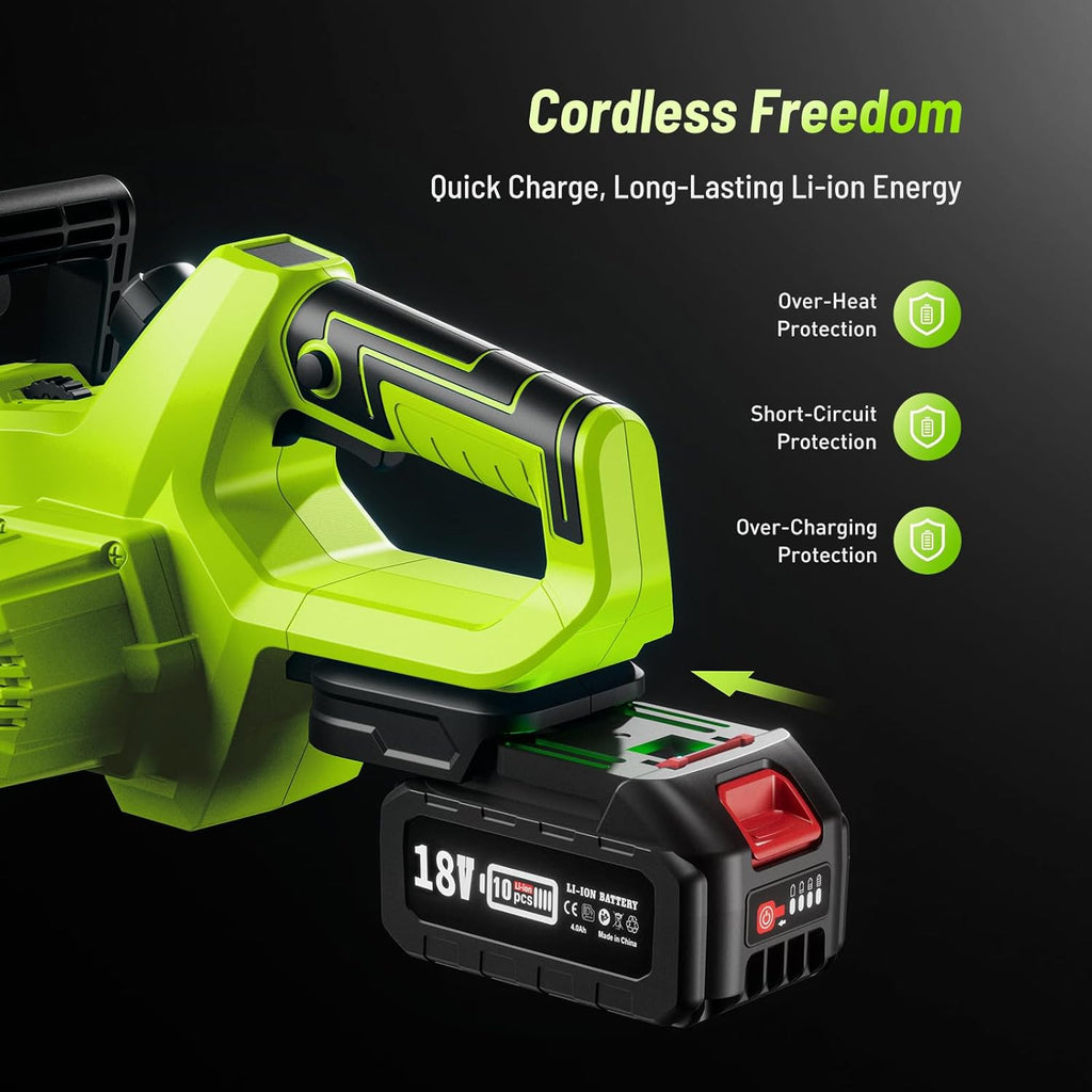Supstable Mini Trononneuse à Batterie 6 et 8 Pouces, 8000mAh Trononneuse lectrique 900W Sans Fil, D'huile Automatique & Tension de Chane Sans Outil, Compatible avec Makita 18V