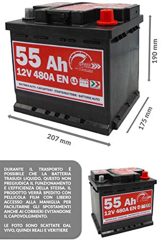 SMC 7903430 L155 Speed - Batterie de voiture d’origine, 12 V 55 Ah 480 A, avec pôle positif à droite