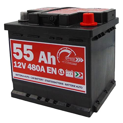 SMC 7903430 L155 Speed - Batterie de voiture d’origine, 12 V 55 Ah 480 A, avec pôle positif à droite