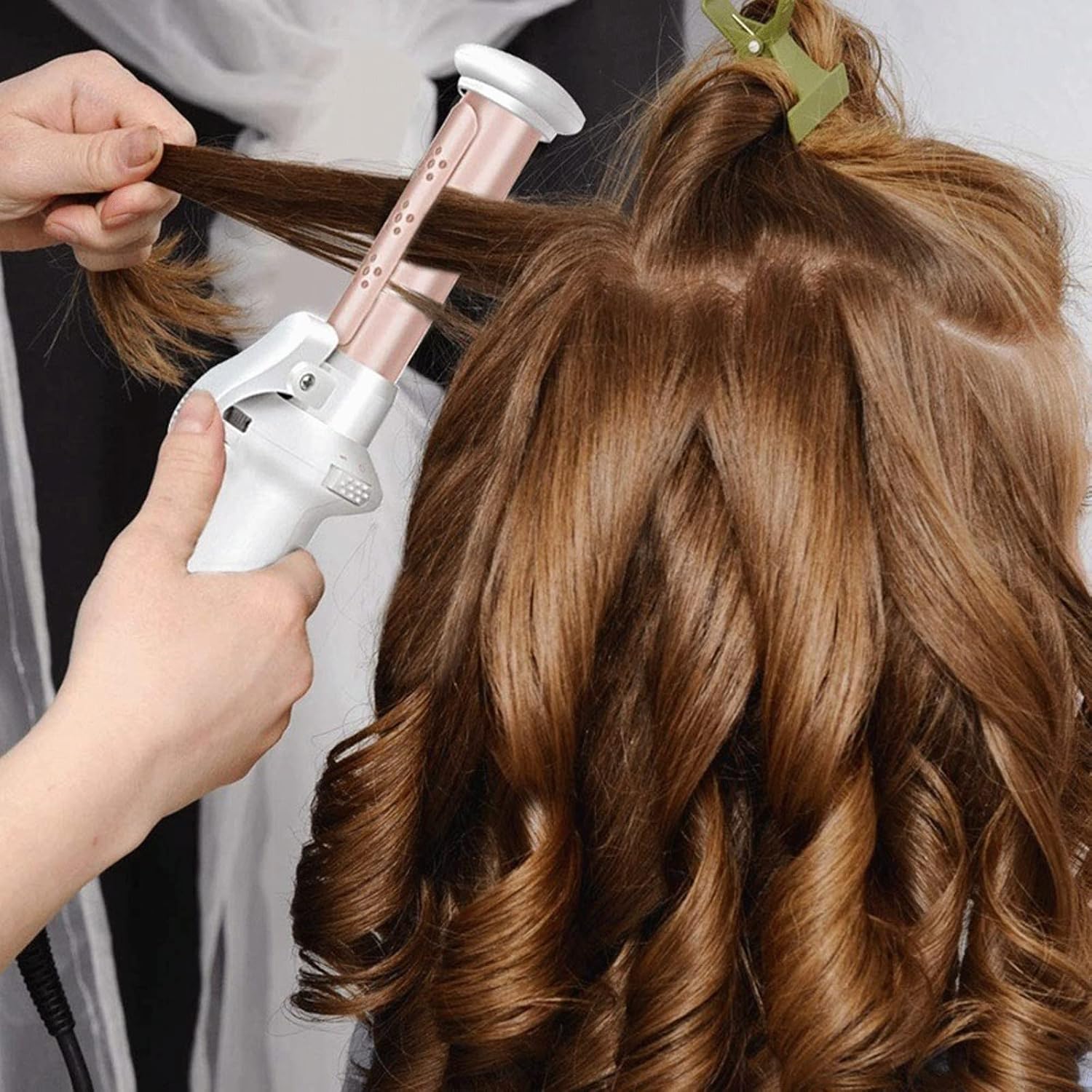 KKMNDE Baguettes à friser Les Cheveux, Mini Fer à friser sans Fil, Portable, Rechargeable par USB, Fer à friser en céramique, Fer à friser sans Fil, Outil de Coiffure pour Salon de coiff