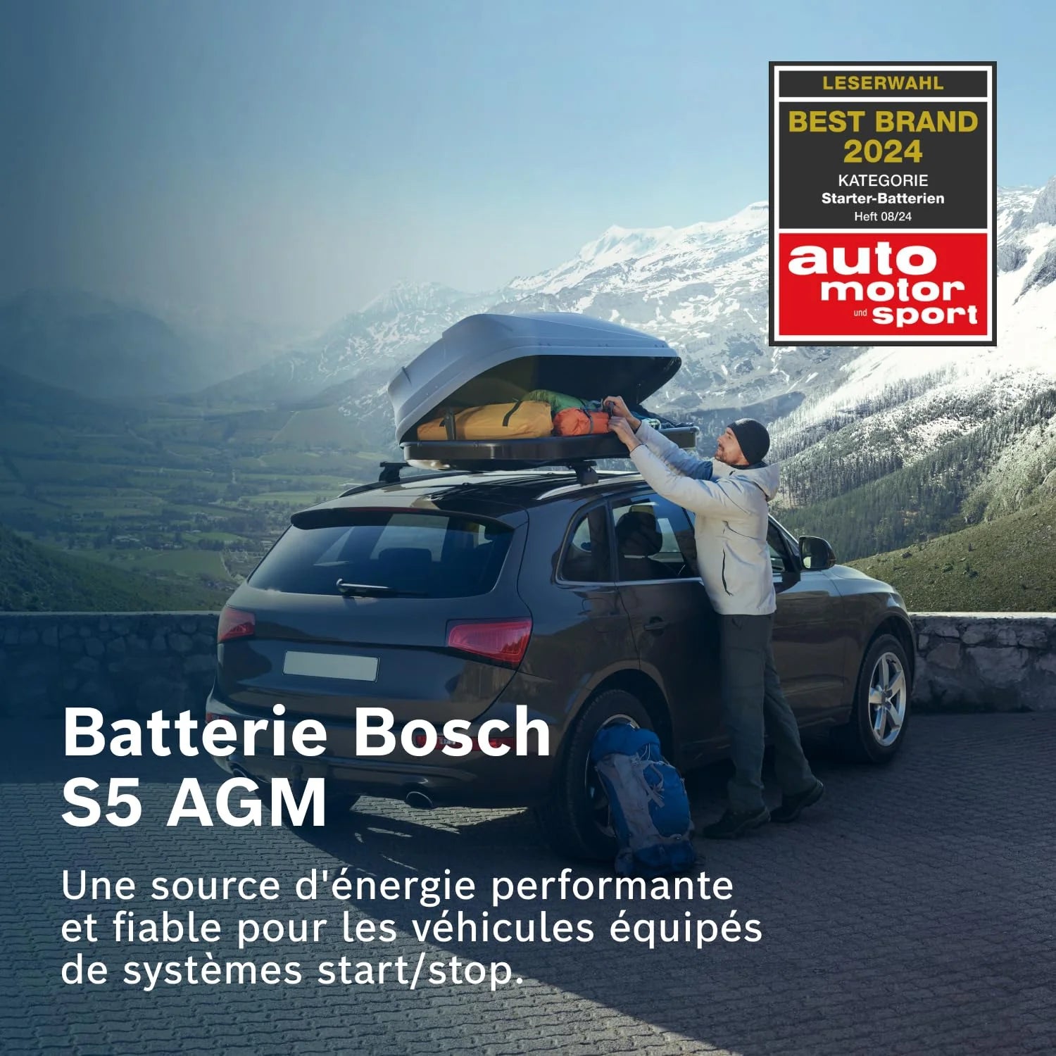 Bosch S5 A11 Batterie Auto 80 A/h - 800 A - Batterie 12 V, AGM Plomb-acide pour Véhicules avec Système Start/Stop, (-) (+), 315 x 175 x 190 mm - Pour Véhicules avec Récupération d'Énergie au Freinage