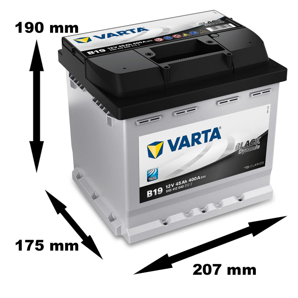 Varta Black Dynamic B19 Batterie Voitures, 12 V 45Ah 400 Amps (En)