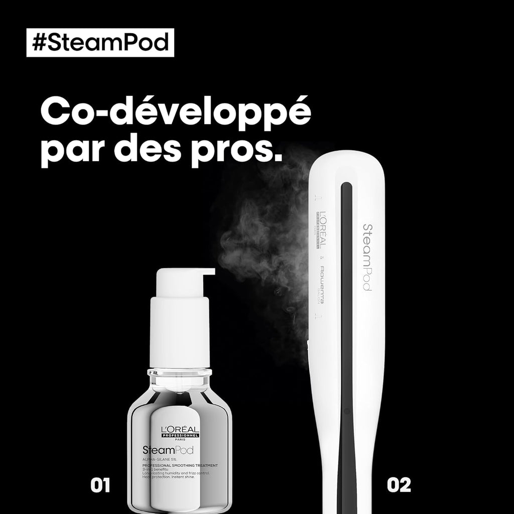 Steampod 3 - Lisseur Vapeur Professionnel 2-en-1 : Lissage & Wavy - Céramique Fer à lisser à la technologie vapeur - Adapté à tous types de cheveux - L'Oréal Professionnel -