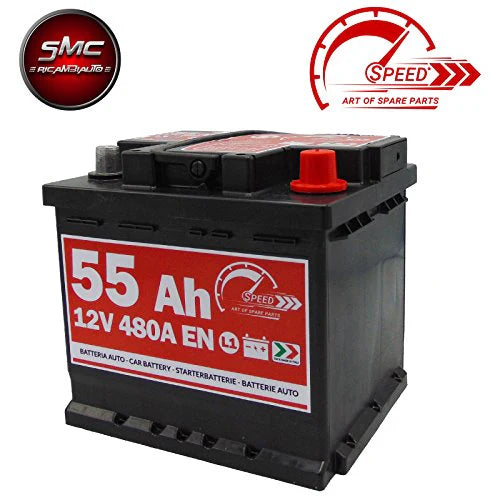 SMC 7903430 L155 Speed - Batterie de voiture d’origine, 12 V 55 Ah 480 A, avec pôle positif à droite