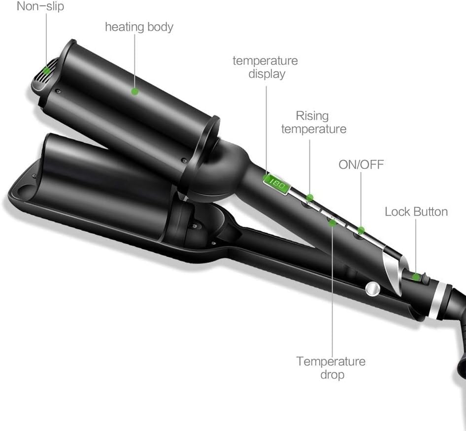 KKMNDE Fer à friser à 3 barils, Outil de bouclage des Cheveux, Triple Baril, ondulation des Cheveux, Baguette à friser, Outils de Coiffure, bigoudi Automatique