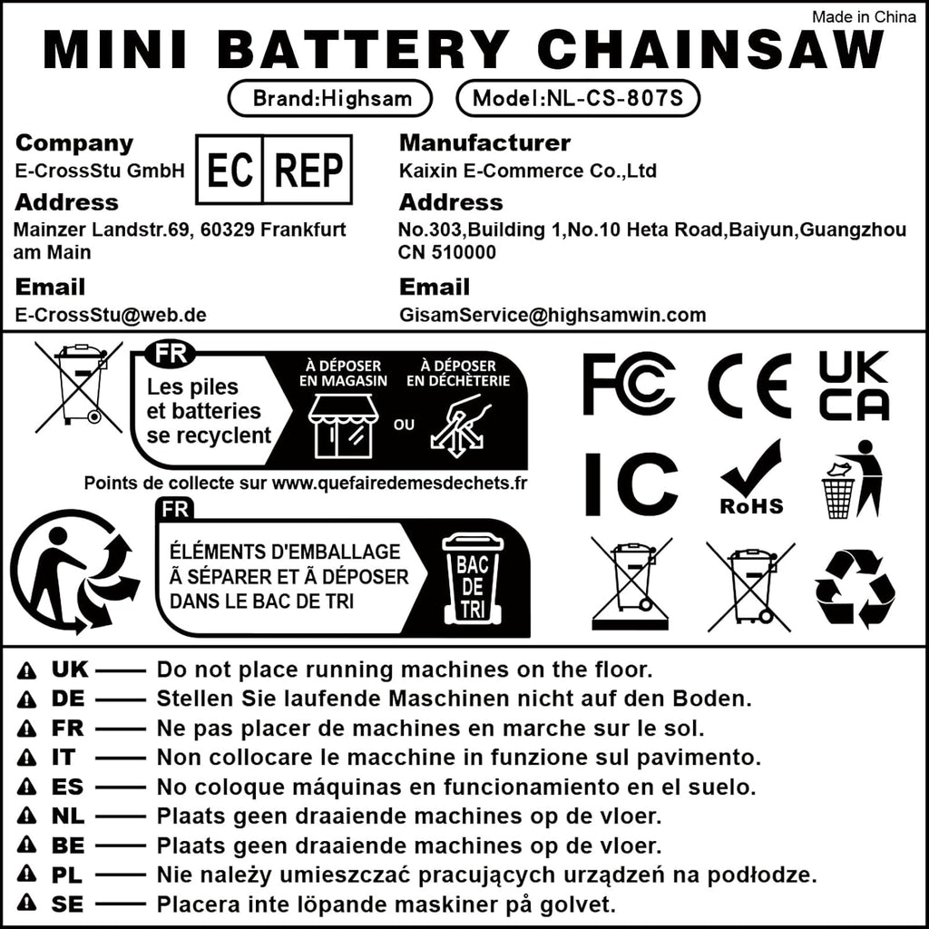 Mini Trononneuse à Batterie 8000mAh,6 et 8 Pouces Trononneuse électrique avec 900W Moteur Sans Balais,Automatique et Tension de Chane,Pour le Jardin,Les Branches et le Bois