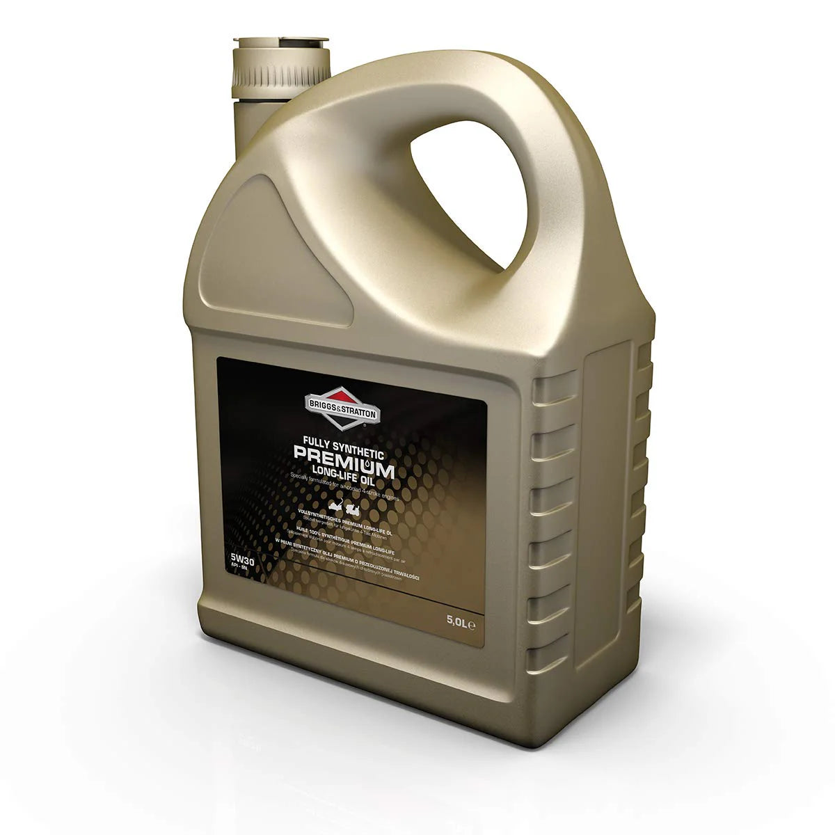 Briggs & Stratton 100009S 4-Stroke 5W30 Long-Life Synthetic Engine Oil, 5.0 Litre, Noir