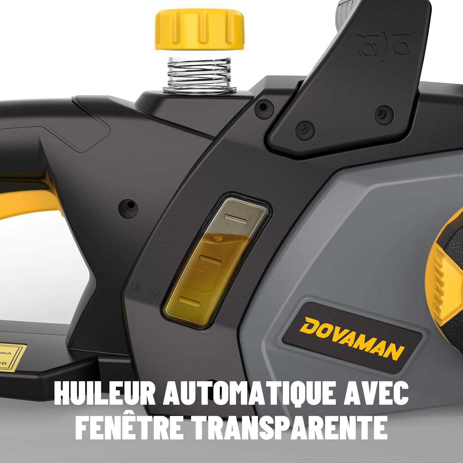 DOVAMAN Trononneuse lectrique 2400W, avec Système de Tension Automatique SDS, 40cm Guide et Chane Oregon, 15m/s Vitesse de Chane, Lubrification Automatique, Frein Mécanique, 2 Chanes - DCS01A