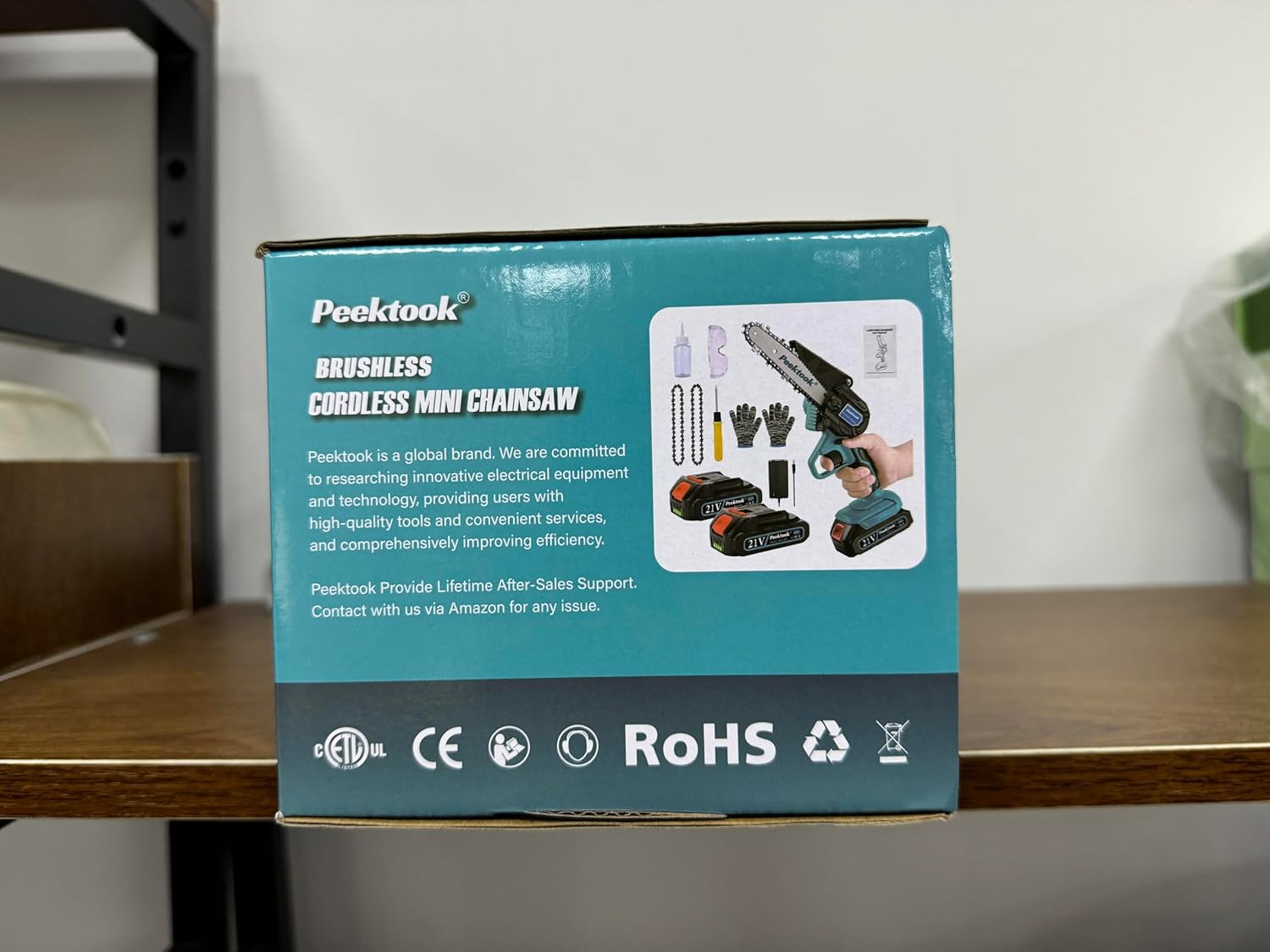 Mini Trononneuse à Batterie 6 Pouces, 4000mAh Mini Trononneuse lectrique Sans Fil avec 2 Batteries 2.0Ah, 2 Chanes, Vitesse de coupe de 10 m/s pour la Coupe du bois, l'élagage le Jardin