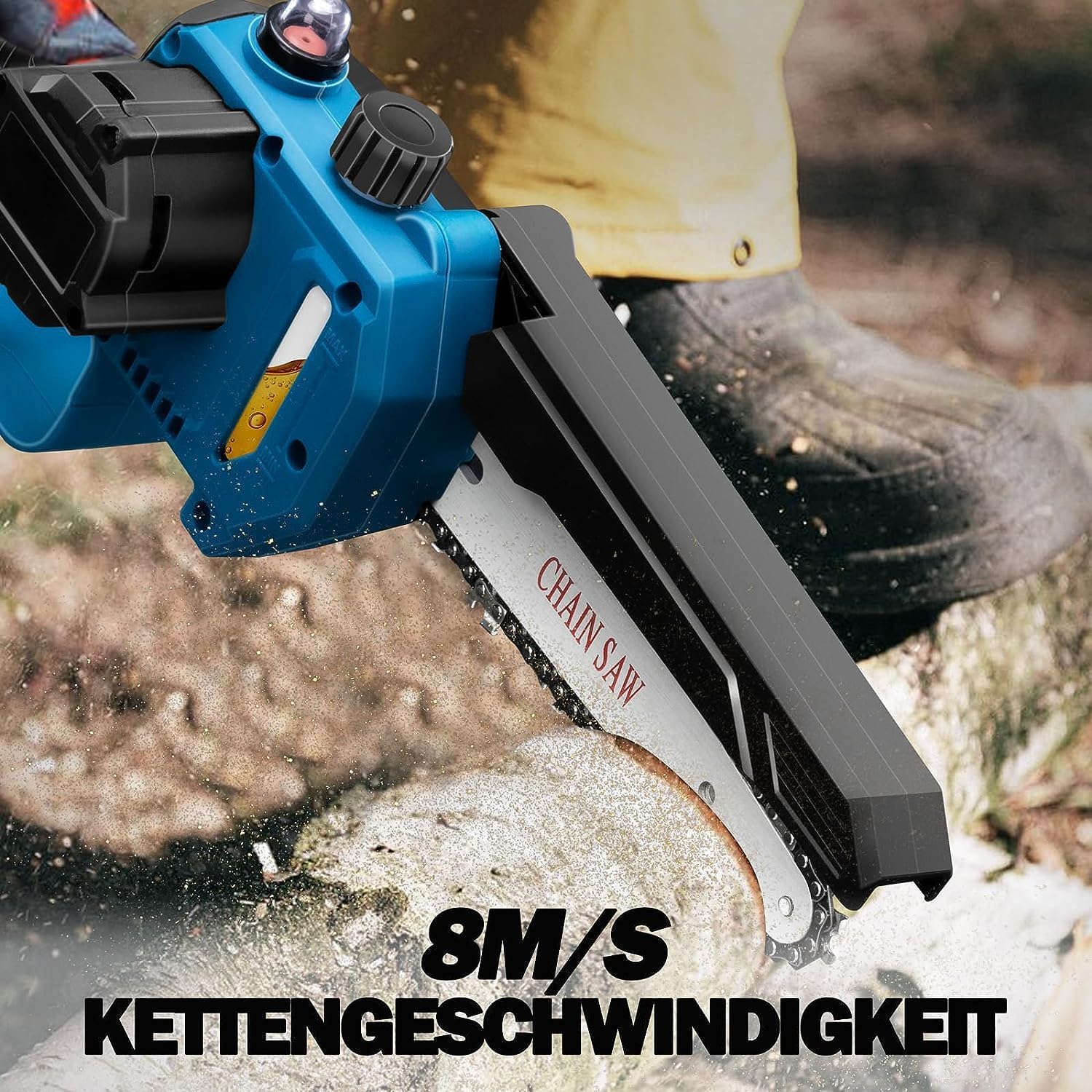 KIESBOHR Trononneuse sans balais 6 pouces avec lubrification améliorée de la chane, compatible avec la batterie Makita 18V（sans batterie ni chargeur）