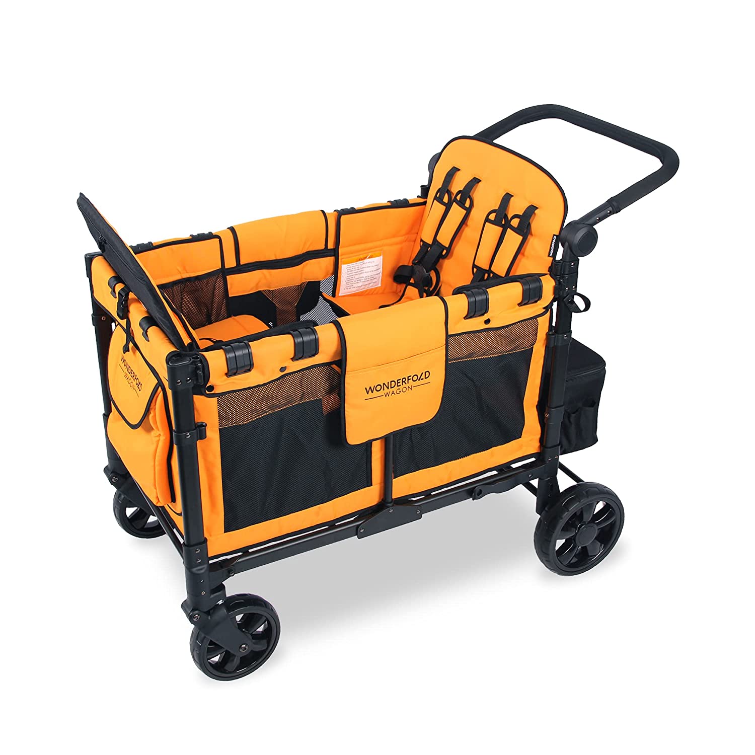 W0NDERF0LD W4 Elite Quad Stroller Wagon Featuring 4 Face-to-Face Seats